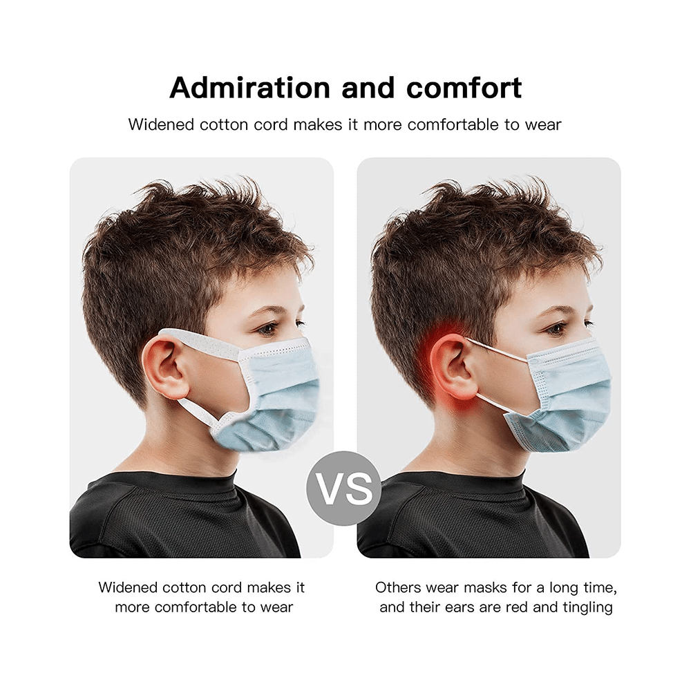 7 Shield 3 Ply Disposable Protective Face Mask for Kids Red Dot Print - Image 3