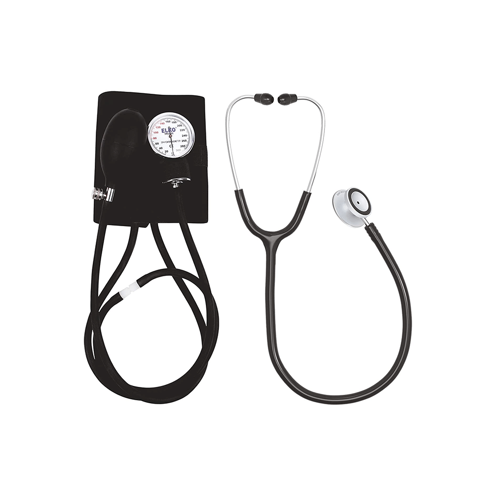Elko EL 411S Dial Type Aneroid Sphygmomanometer Blood Pressure Monitor with Carry Bag and Deluxe Stethoscope