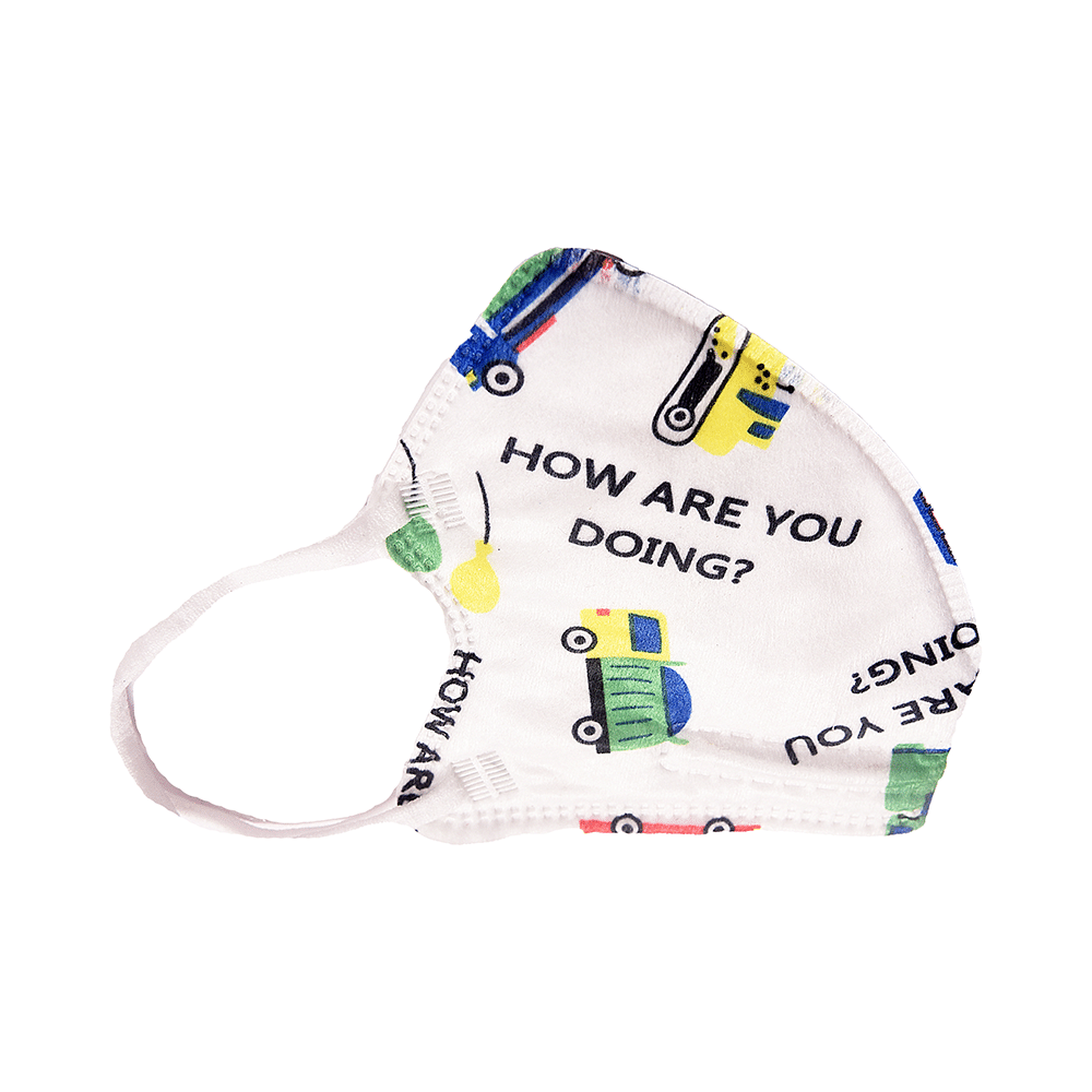 Advind Healthcare Smog Guard N95 Kids Mask without Valve for 4-12 Years Truck Print Design - Image 6
