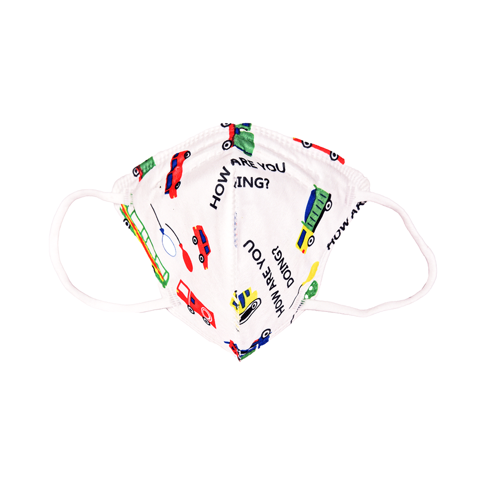 Advind Healthcare Smog Guard N95 Kids Mask without Valve for 4-12 Years Truck Print Design - Image 5