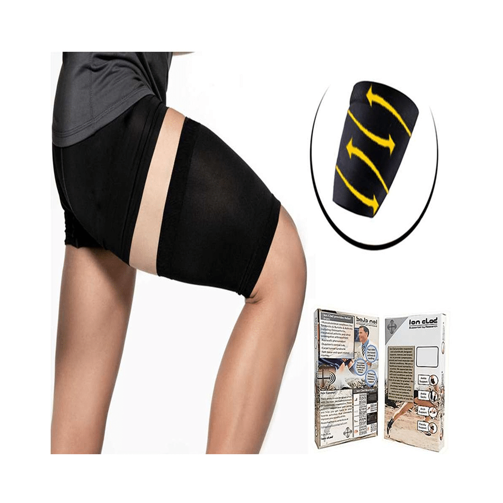 Ion Clad Copper Compression Adjustable Thigh Sleeve Pain Relief & Sports Recovery Brace XL - Image 1