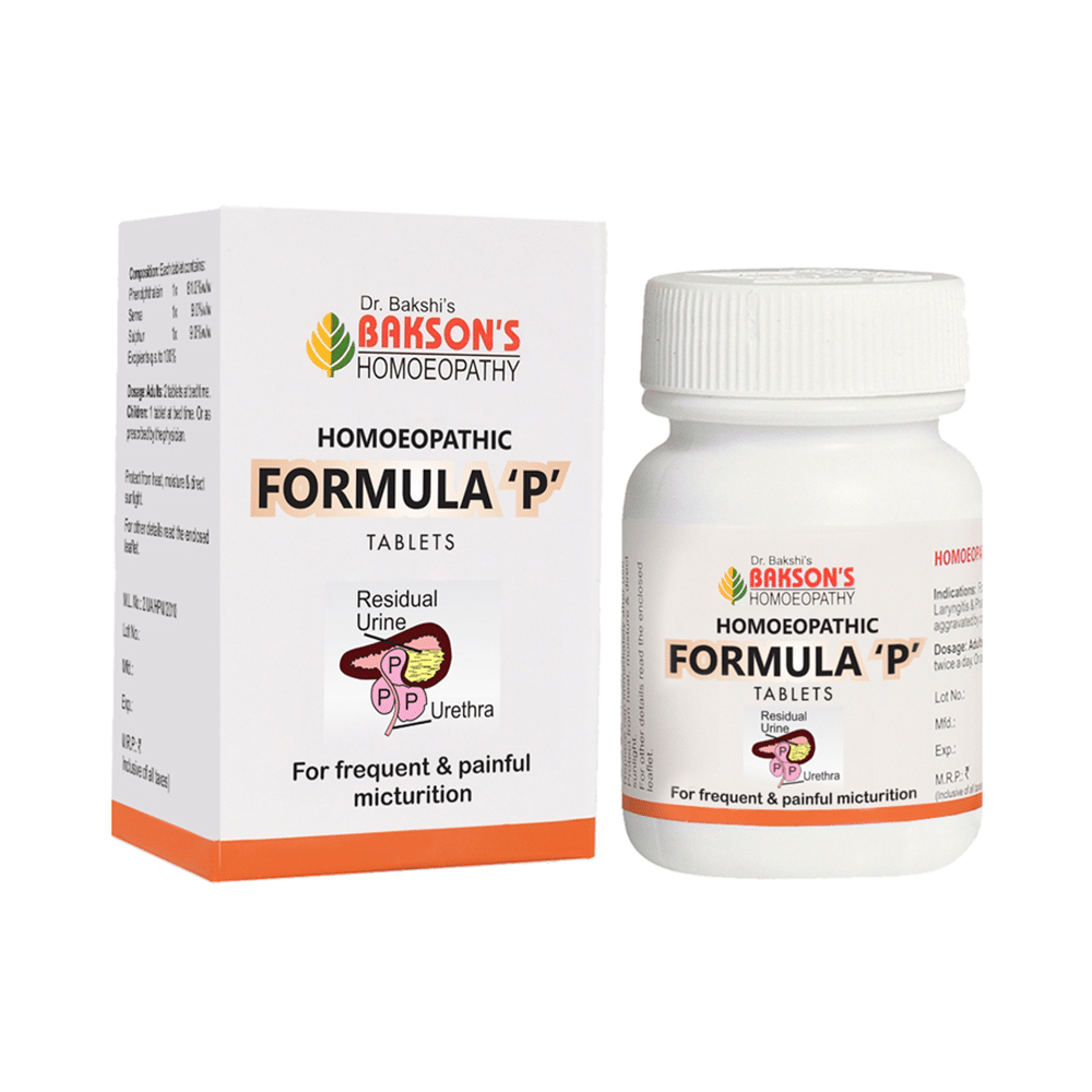Bakson's Homeopathy Homoeopathic Formula P Tablet - Image 1