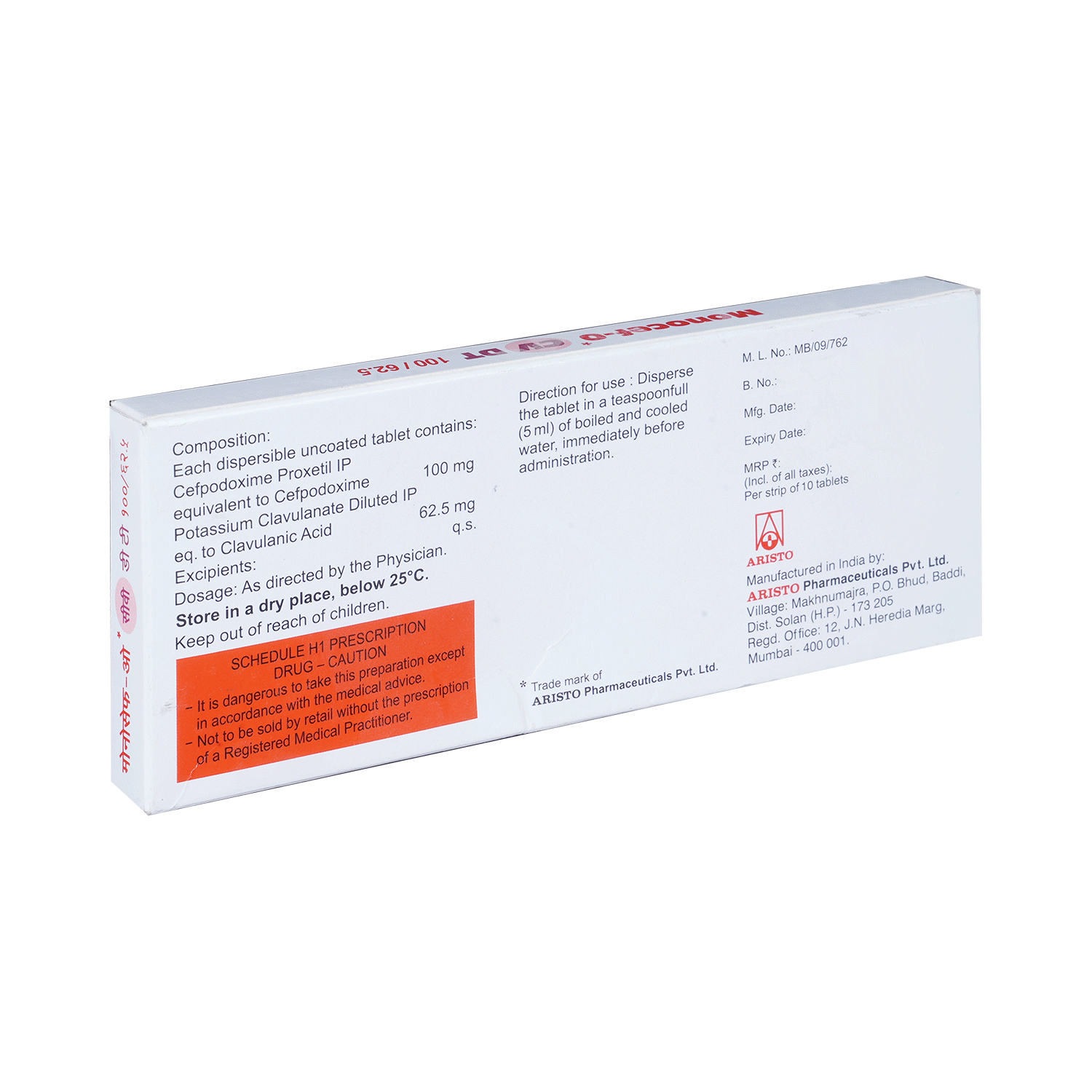 Monocef-O CV DT Tablet - Image 3