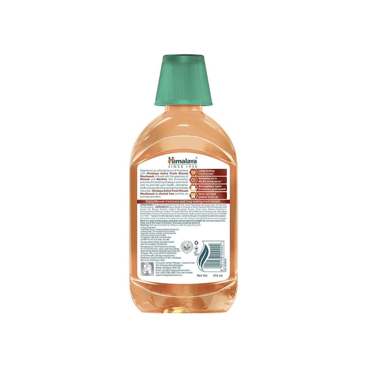Himalaya Active Fresh Miswak Mouthwash - Image 2