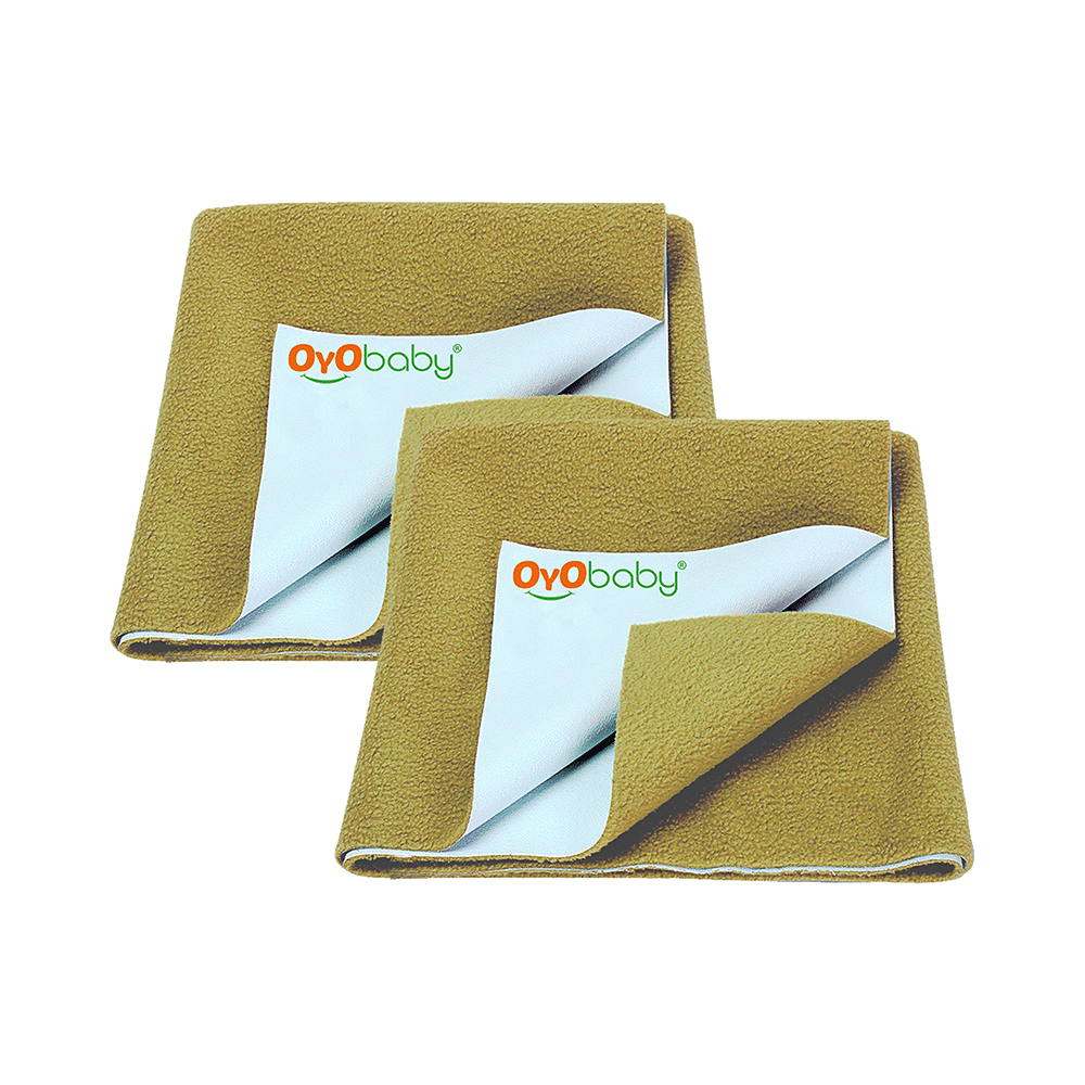 Oyo Baby Waterproof Bed Protector Dry Sheet Large Gold - Image 1
