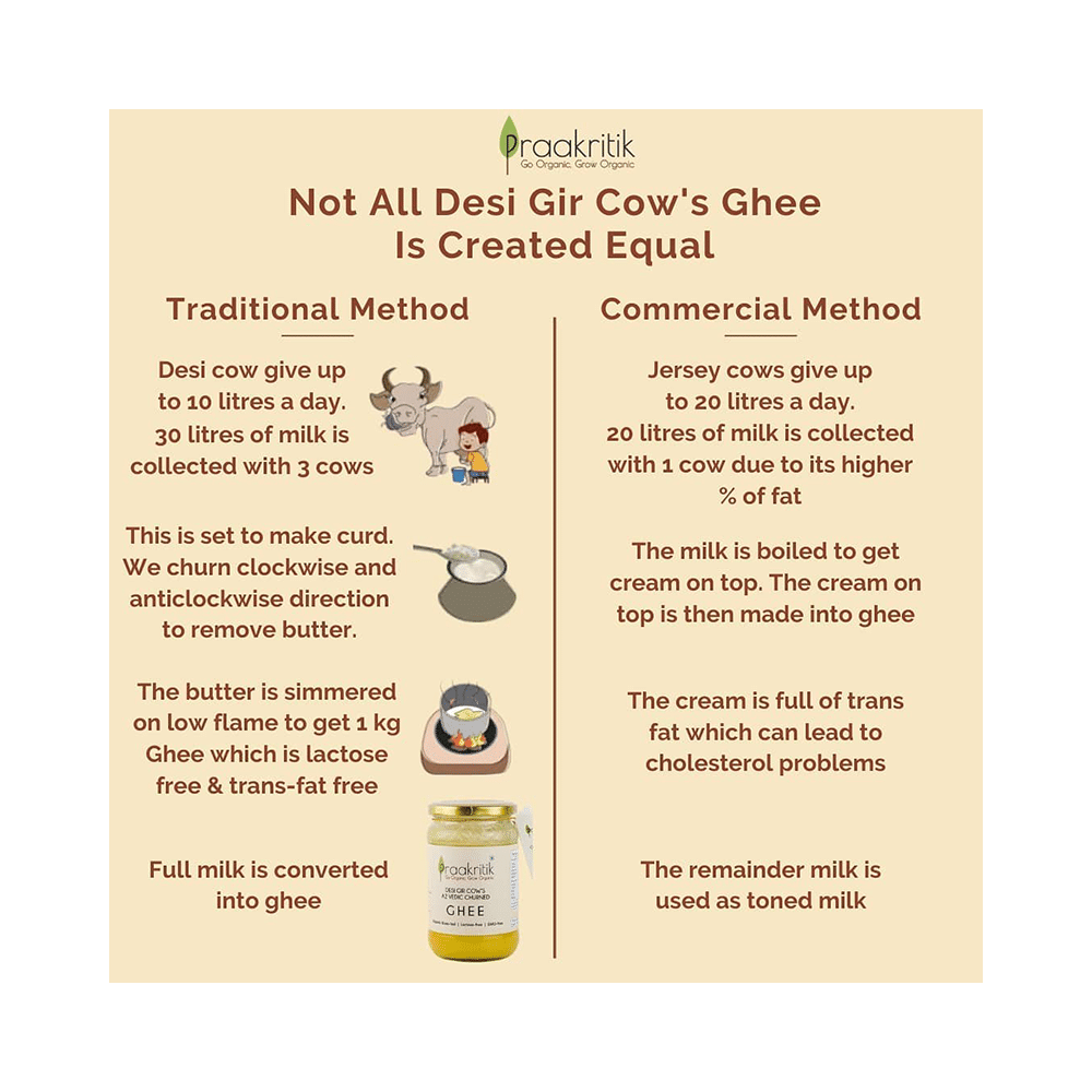 Praakritik Desi Gir Cow's A2 Vedic Churned Ghee | Lactose Free - Image 7