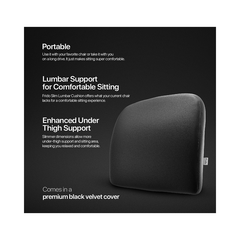 Frido Slim Lumbar Cushion Black - Image 3