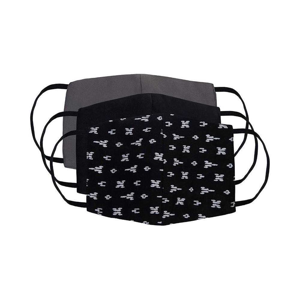 Faballey Ash Grey 3 Ply Balloon Reusable Mask Set - Image 2