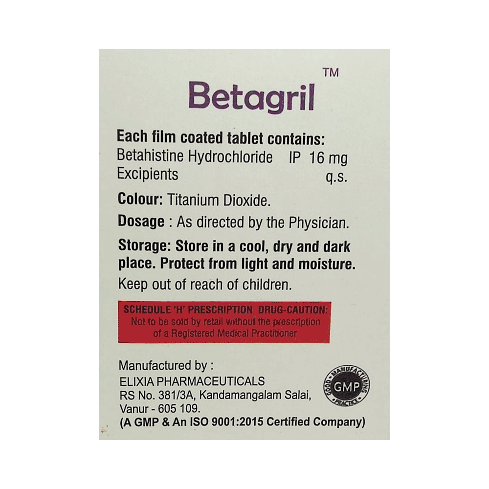 Betagril 16mg Tablet - Image 2