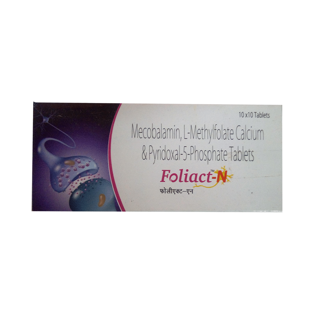 Foliact-N Tablet with Mecobalamin, L-Methylfolate Calcium & Pyridoxal-5-Phosphate - Image 1