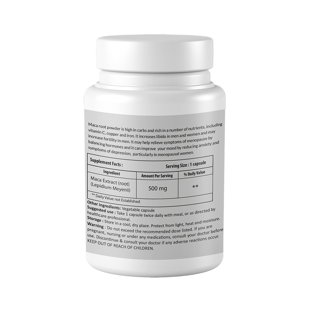 Zinnia Wellness Maca Root Extract Veggie Capsule - Image 3