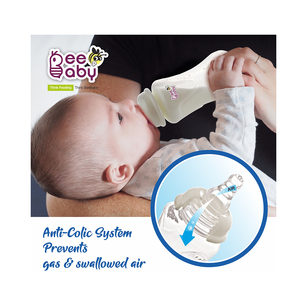 BeeBaby Comfort Slim Neck Baby Feeding Bottle with Anti-Colic Silicone Nipple Blue - Image 7