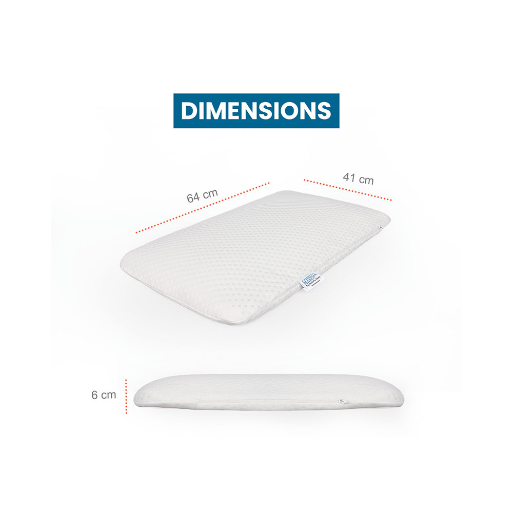 Sleepsia  Memory Foam Orthopedic Ultra-Slim Pillow  White - Image 3