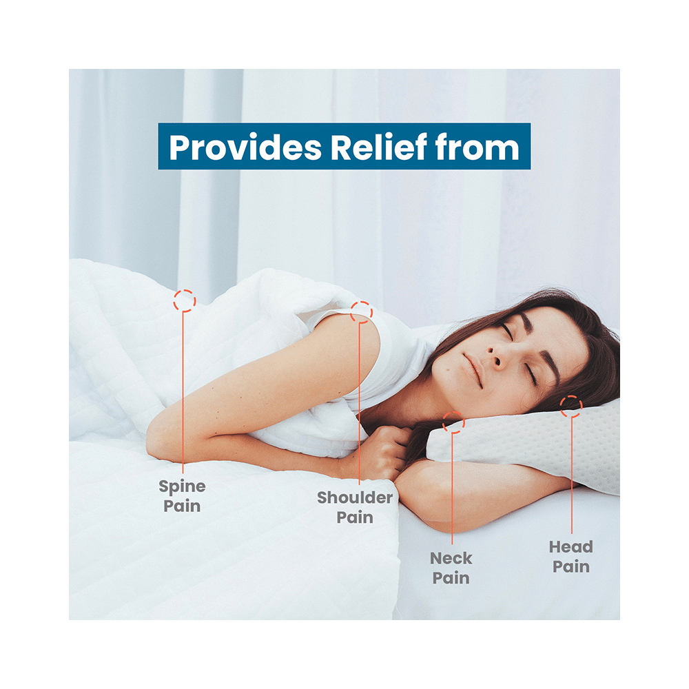 Sleepsia  Memory Foam Orthopedic Ultra-Slim Pillow  White - Image 2