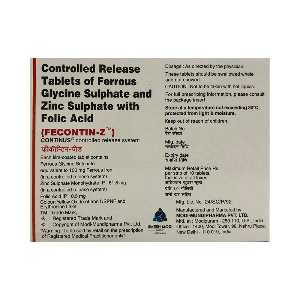 Fecontin-Z Tablet CR - Image 2