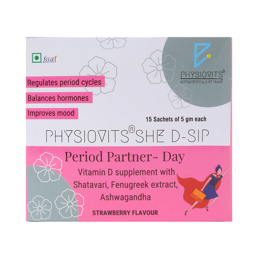 Physiovits She D-Sip Sachet (5gm Each) Strawberry - Image 1