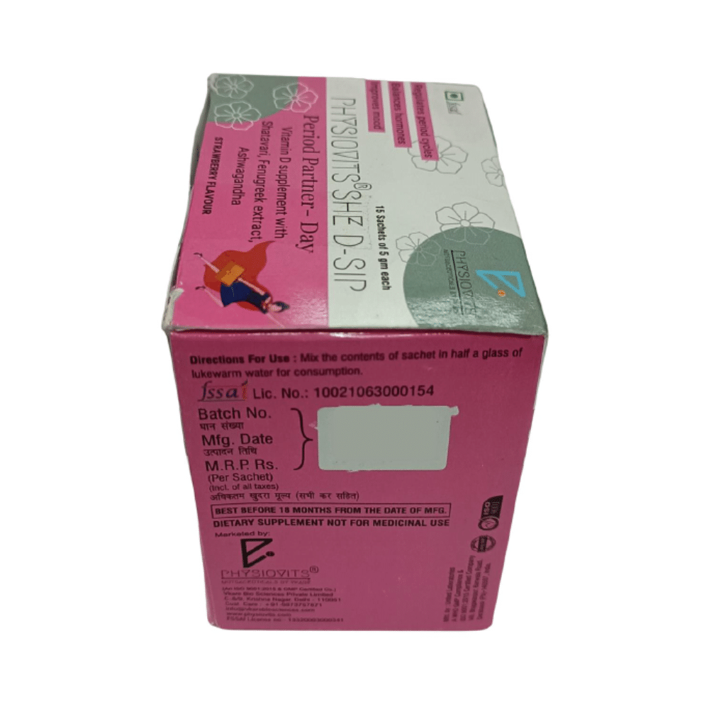 Physiovits She D-Sip Sachet (5gm Each) Strawberry - Image 5