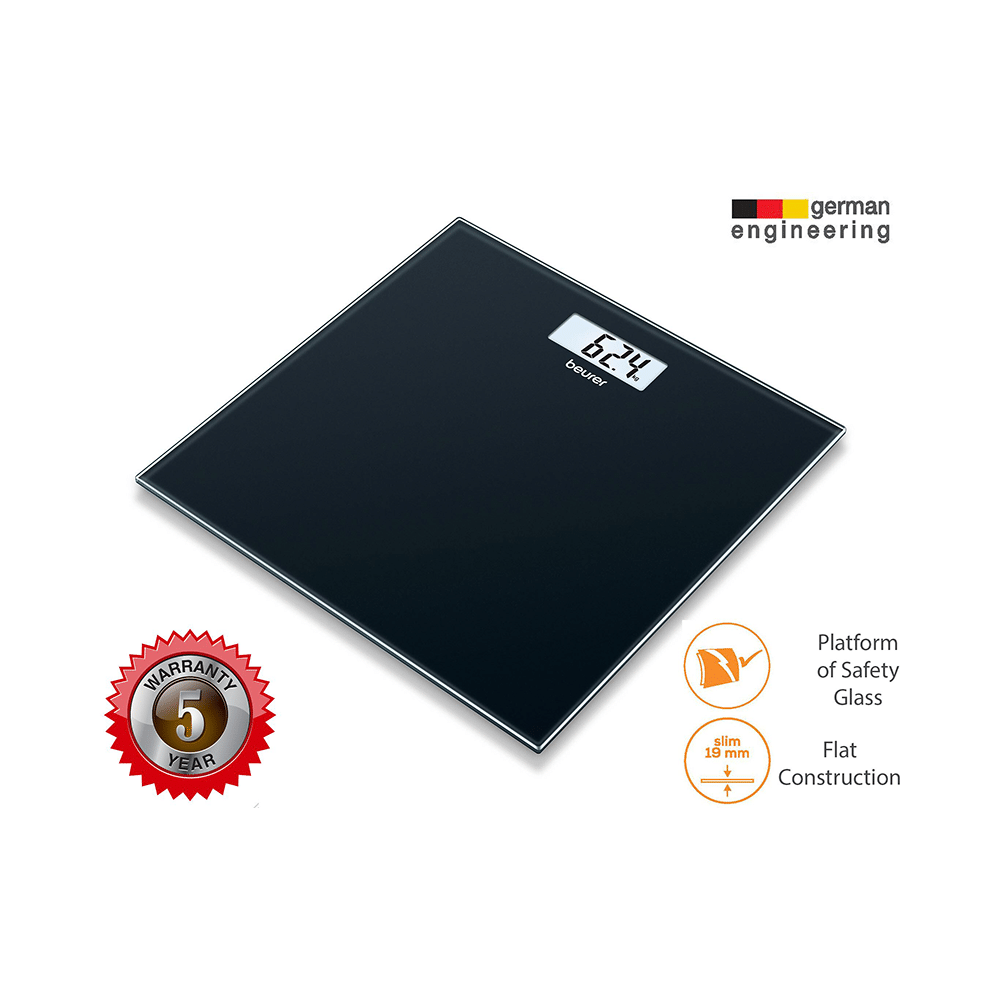 Beurer GS 10 Glass Bathroom/Weighing Scale Black - Image 4