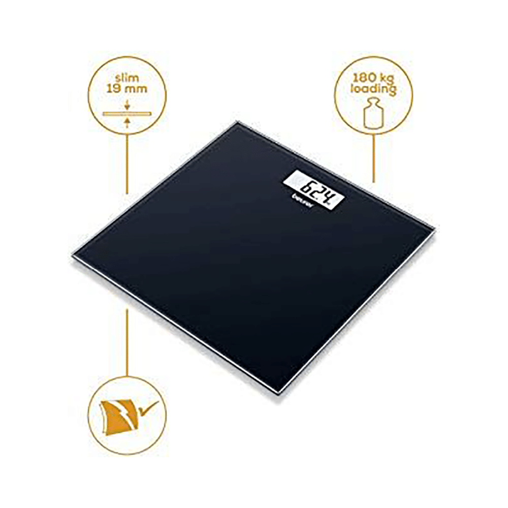 Beurer GS 10 Glass Bathroom/Weighing Scale Black - Image 3