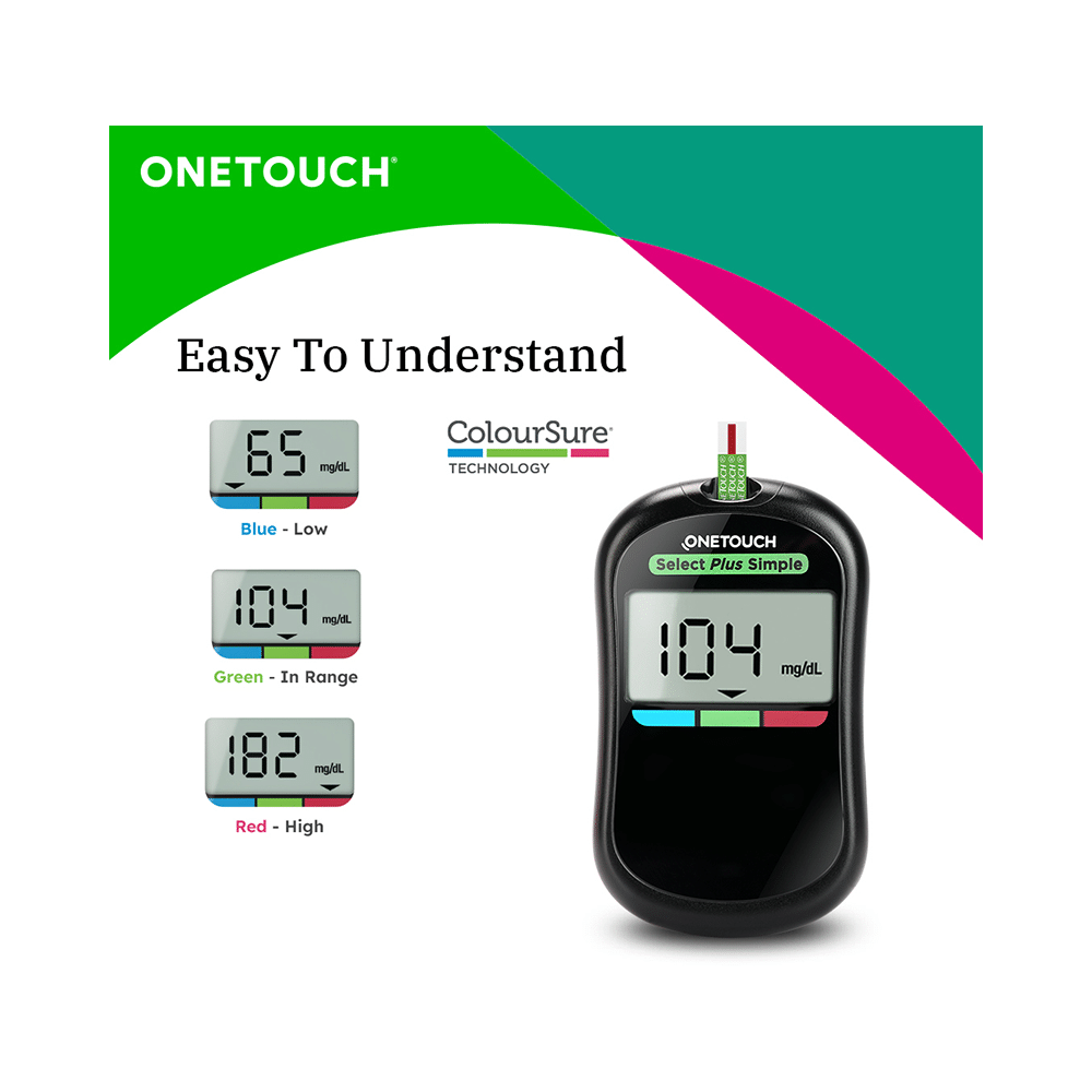 Combo Pack of OneTouch Select Plus Simple Glucometer with 10 Free Strips Black, OneTouch Select Plus Test Strip (50) & 2 Boxes of OneTouch Ultrasoft Lancets (25 Each) - Image 5