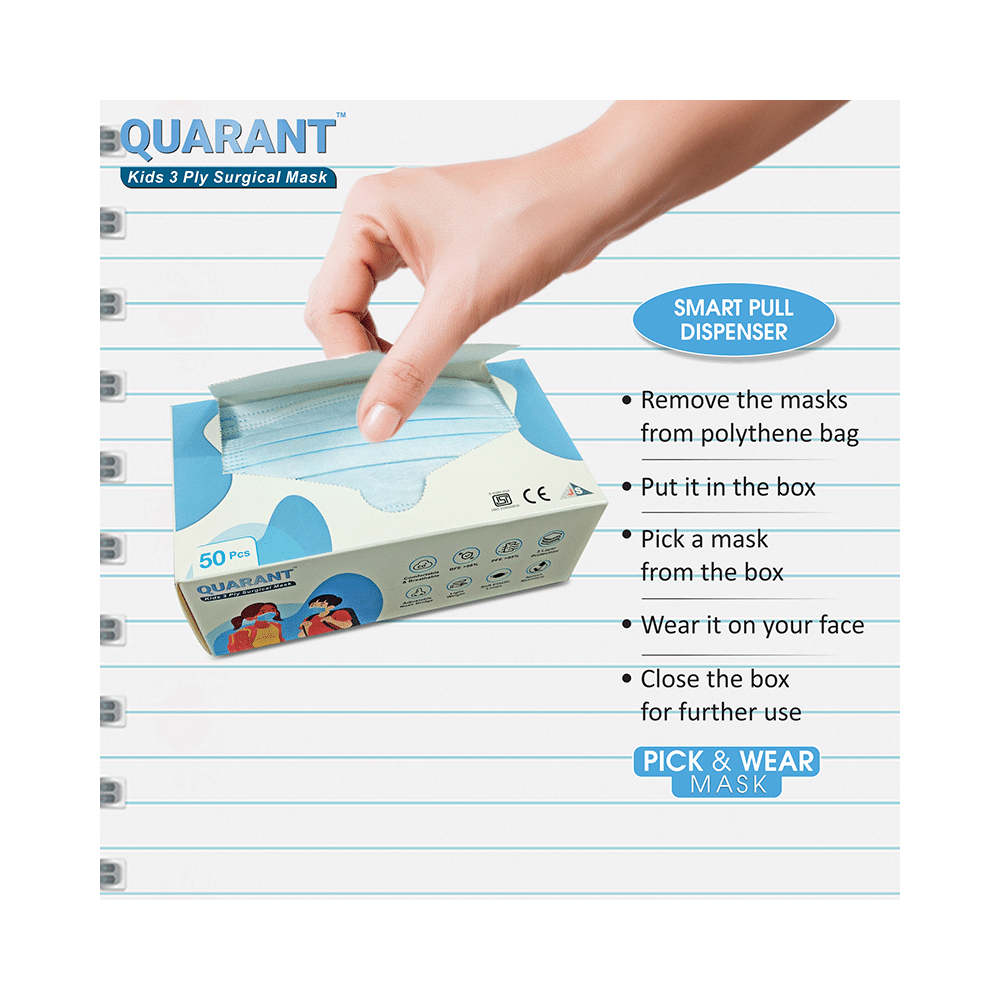 Quarant Kids 3 Ply Surgical Mask (50 Each) Blue - Image 5