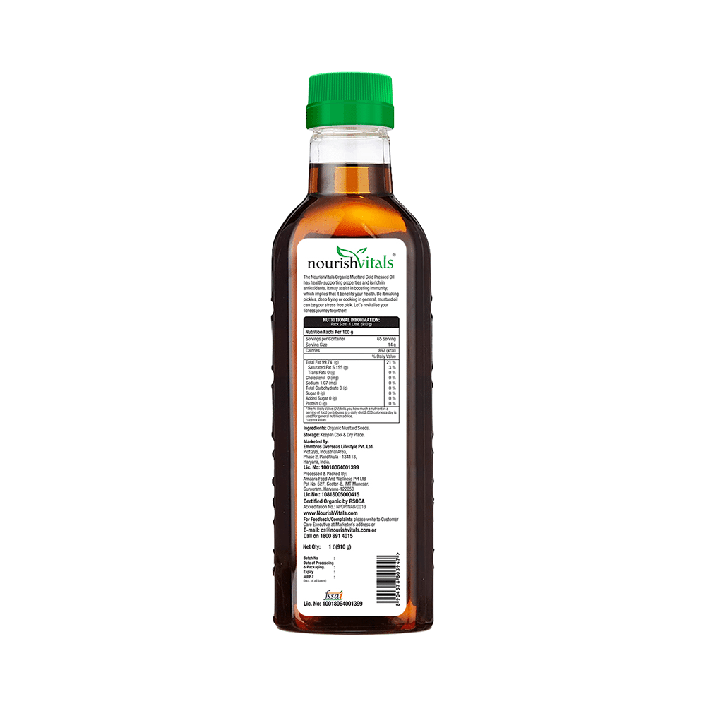 NourishVitals Organic Mustard Cold Pressed Oil - Image 2