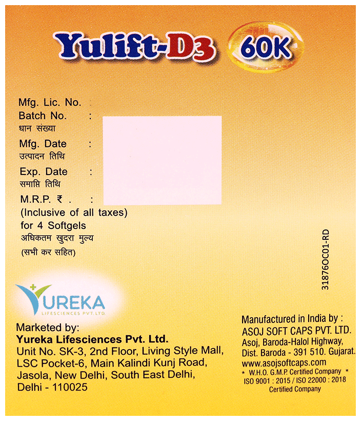 Yulift-D3 60K Softgel Capsule - Image 2