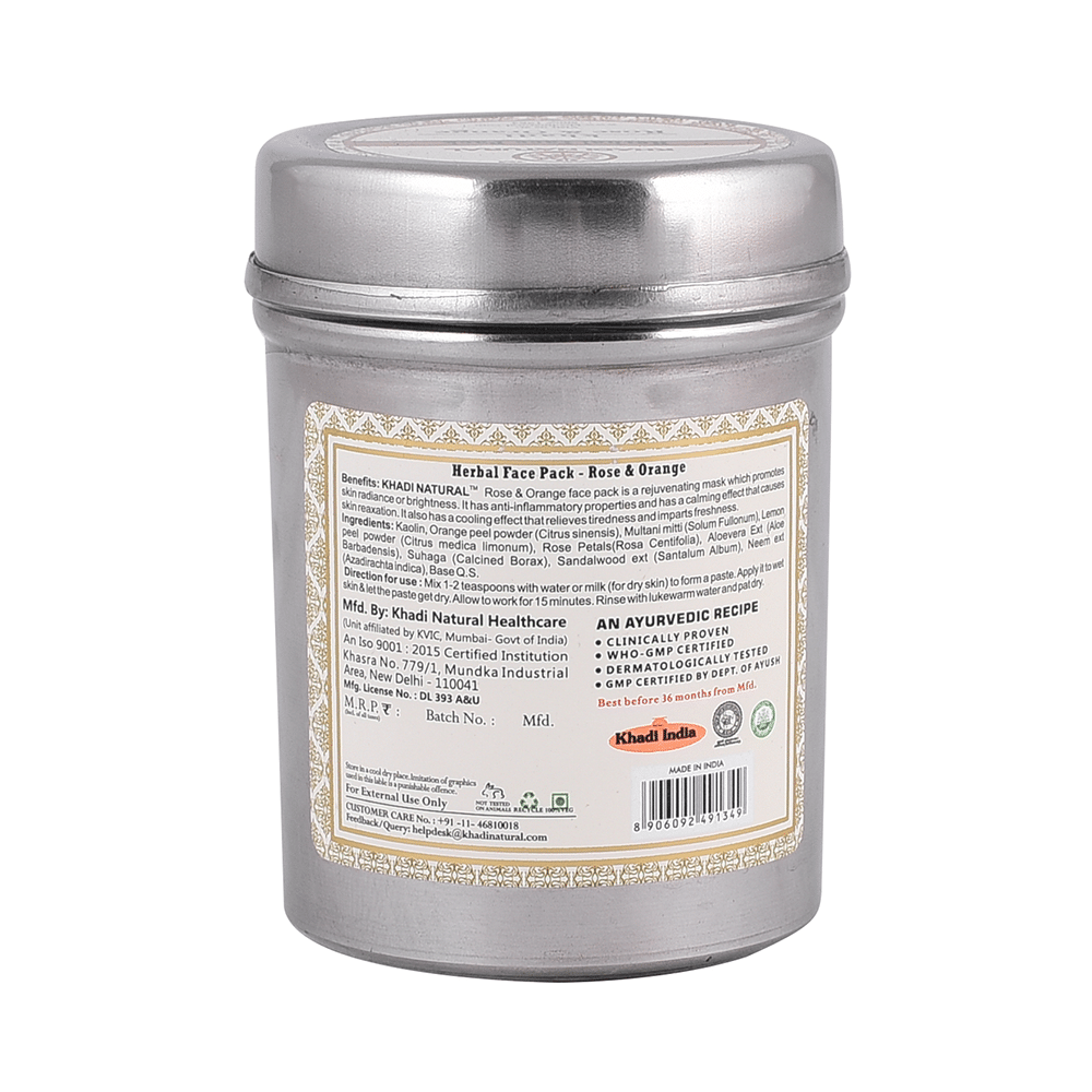 Khadi Naturals Ayurvedic Rose & Orange Face Pack - Image 2
