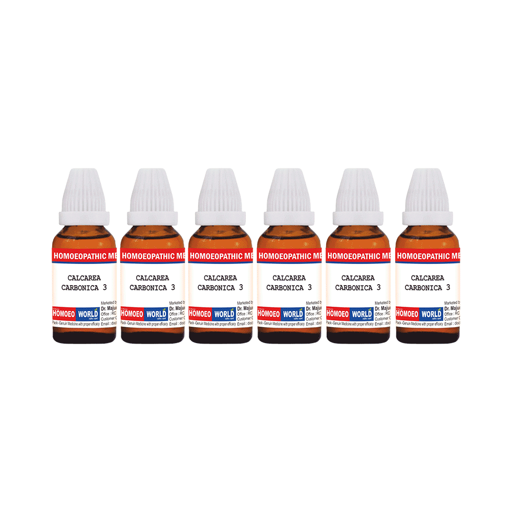 Dr. Majumder Homeo World Calcarea Carbonica Dilution (30ml Each) 3 CH - Image 1