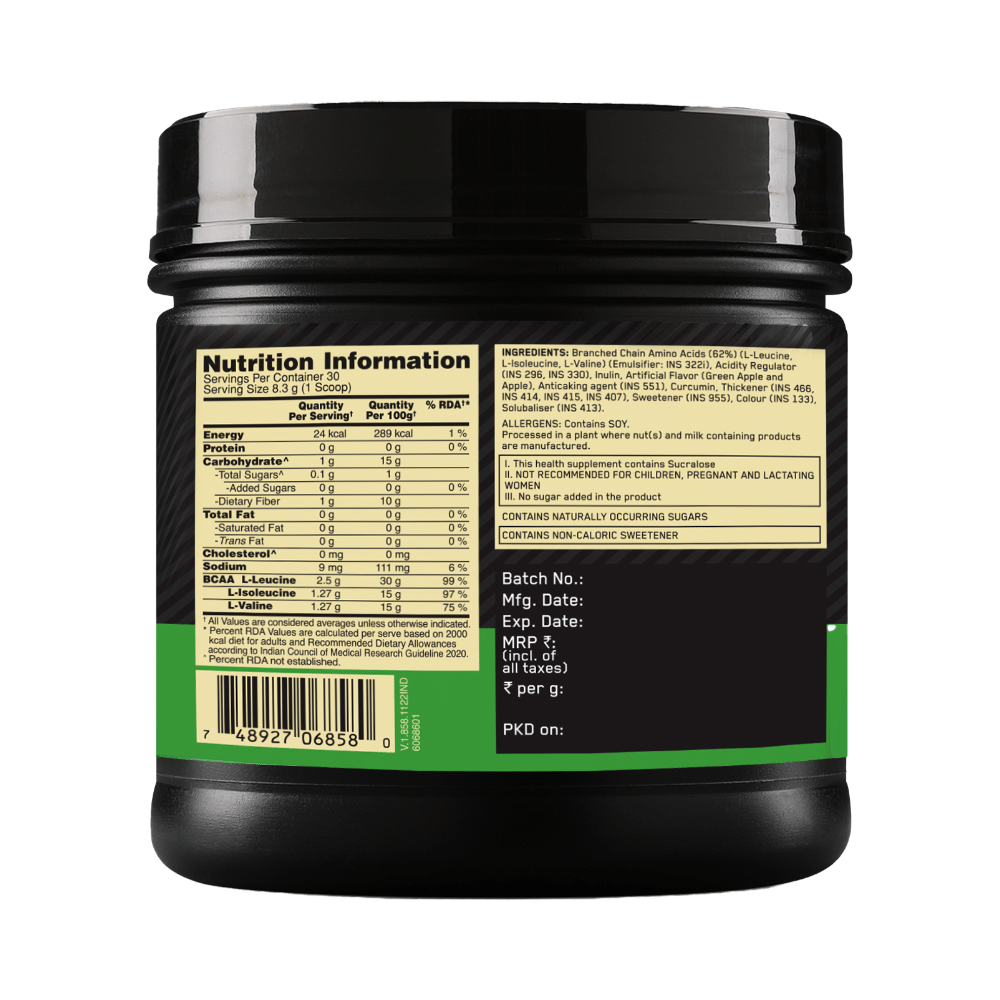 Optimum Nutrition (ON) Instantized BCAA 5000 Powder Green Apple - Image 2