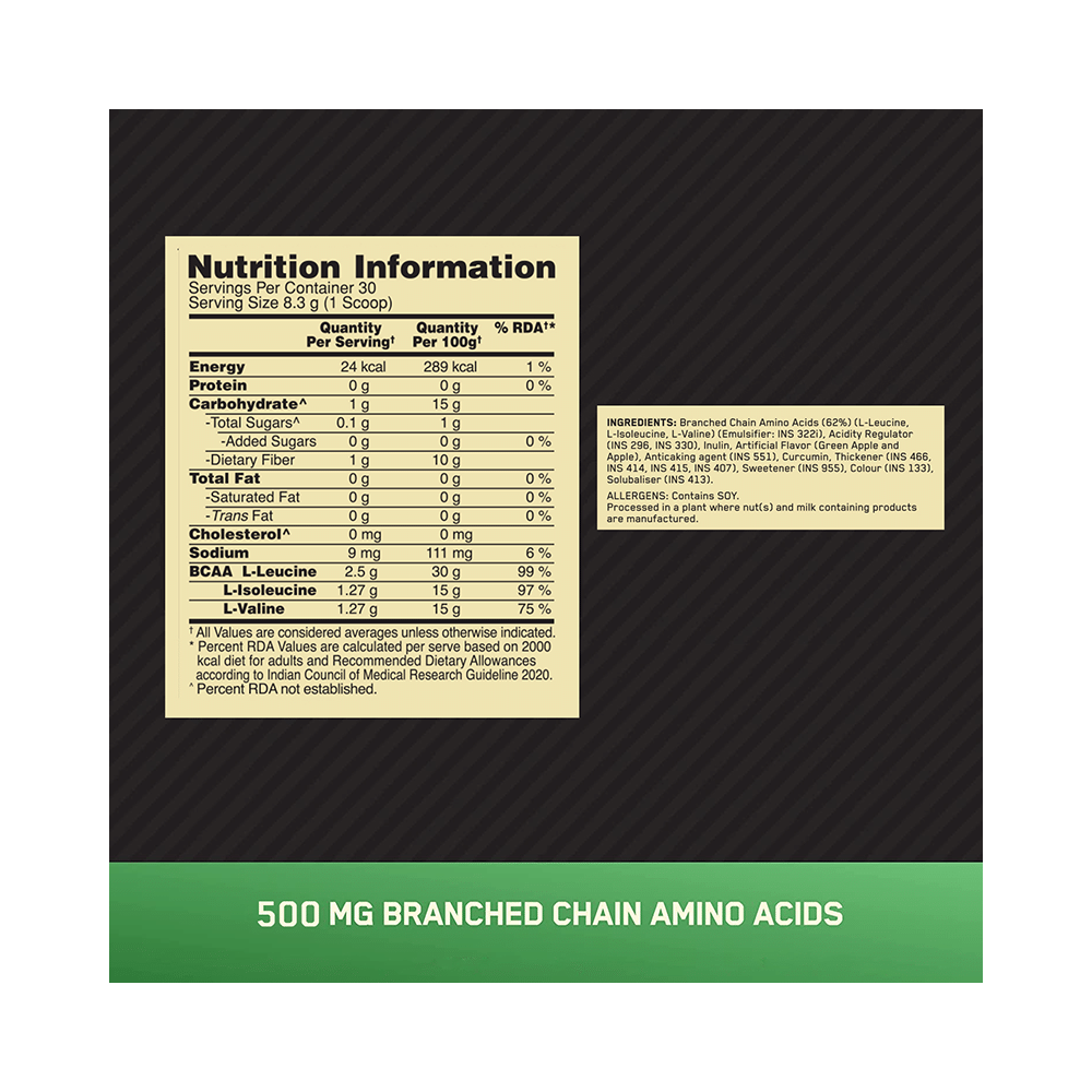 Optimum Nutrition (ON) Instantized BCAA 5000 Powder Green Apple - Image 7