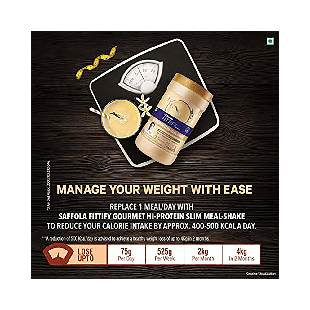 Saffola Fittify Gourmet Hi-Protein Slim Meal-Shake Powder (420gm Each) French Vanilla - Image 4