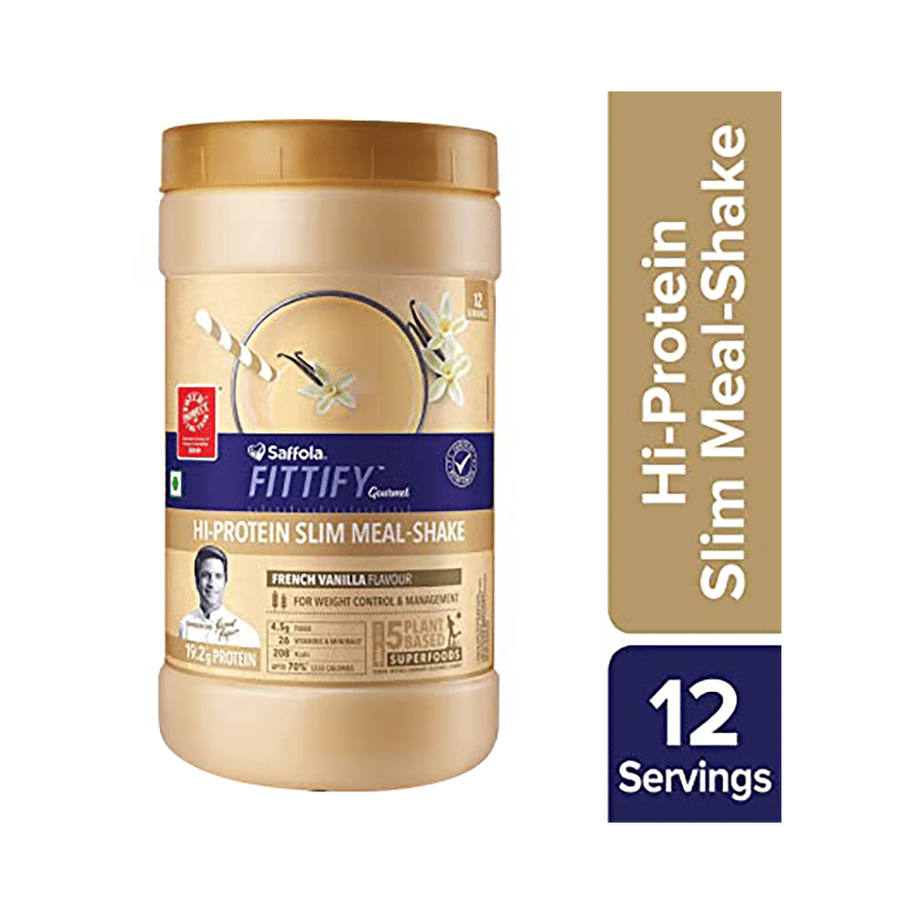 Saffola Fittify Gourmet Hi-Protein Slim Meal-Shake Powder (420gm Each) French Vanilla - Image 2