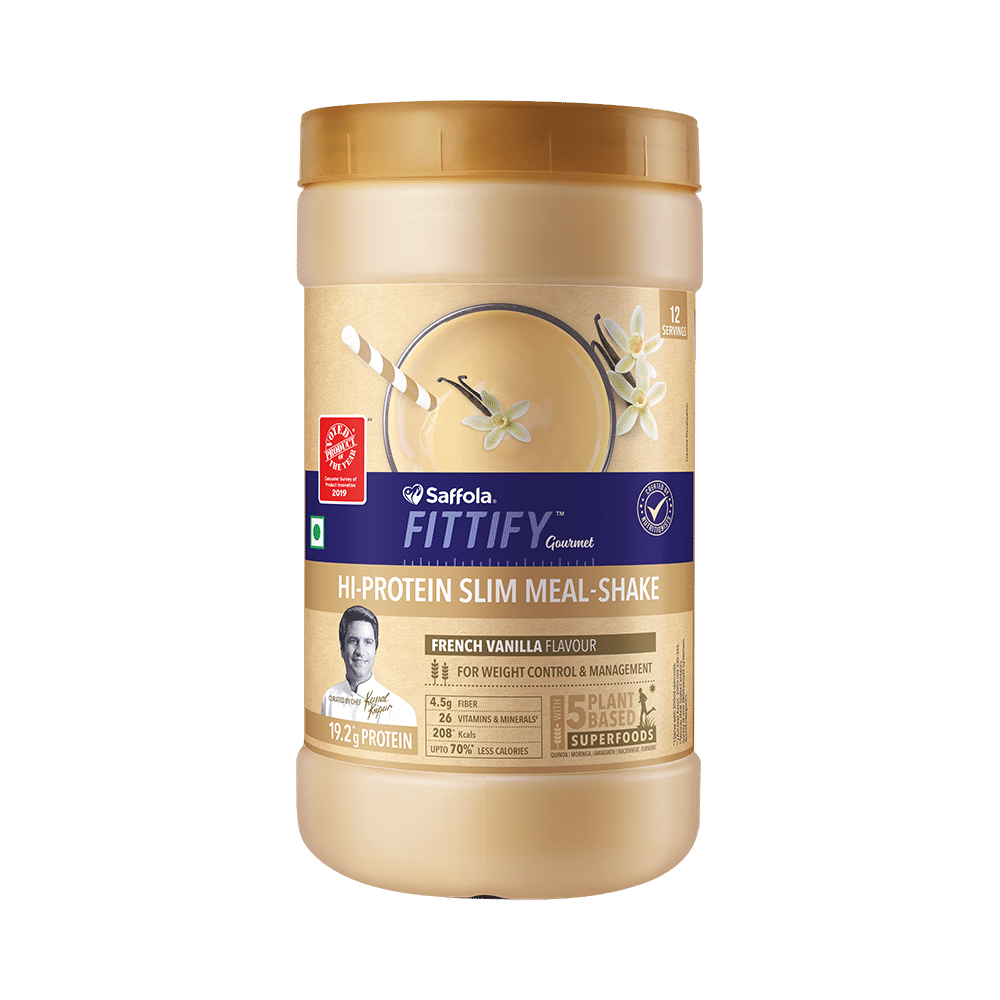 Saffola Fittify Gourmet Hi-Protein Slim Meal-Shake Powder (420gm Each) French Vanilla - Image 1