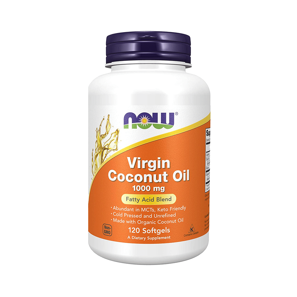 Now Virgin Coconut Oil 1000mg Softgel Soft Gelatin Capsule - Image 4