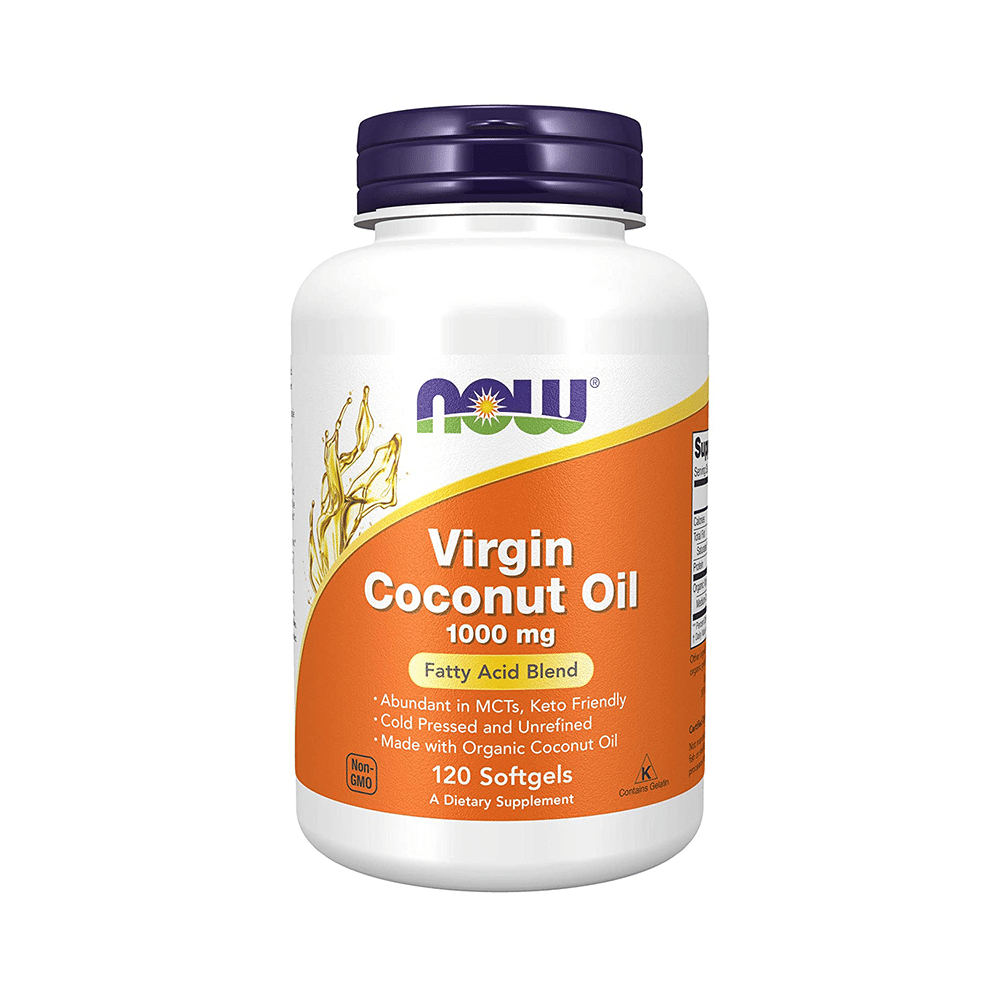 Now Virgin Coconut Oil 1000mg Softgel Soft Gelatin Capsule - Image 1
