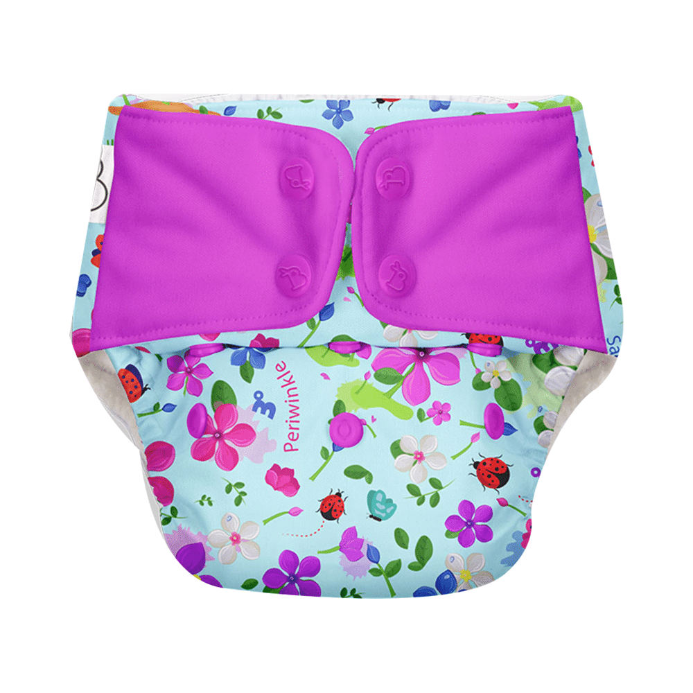 Superbottoms UNO Washable & Reusable Adjustable Cloth Diaper with Dry Feel Pads Set Free Size Periwinkle - Image 2