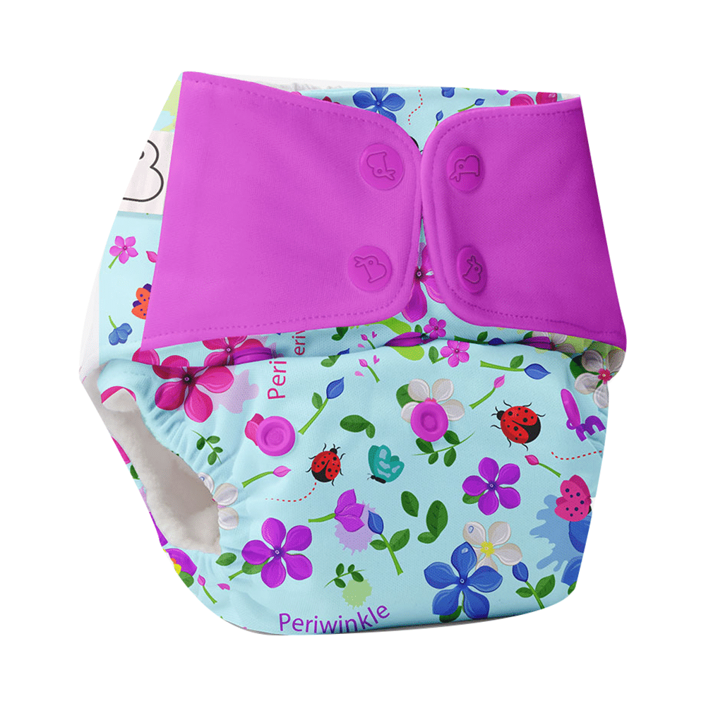 Superbottoms UNO Washable & Reusable Adjustable Cloth Diaper with Dry Feel Pads Set Free Size Periwinkle - Image 6