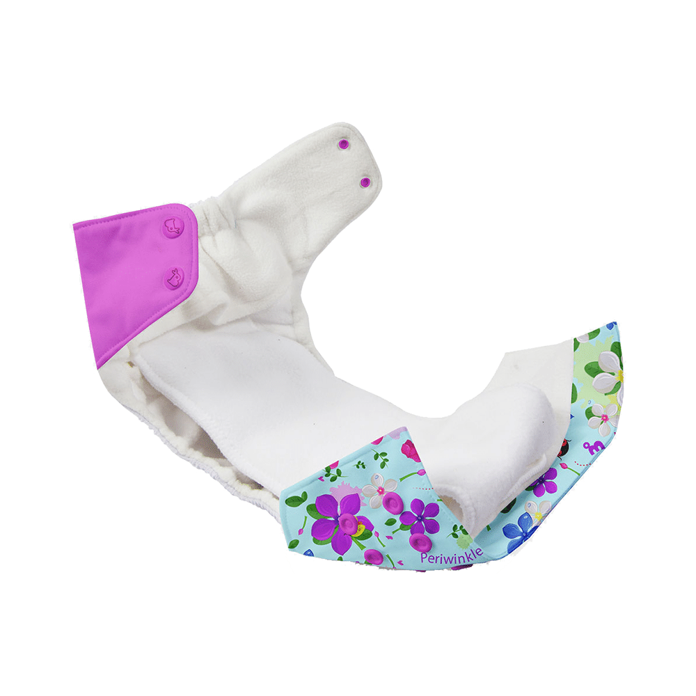 Superbottoms UNO Washable & Reusable Adjustable Cloth Diaper with Dry Feel Pads Set Free Size Periwinkle - Image 5