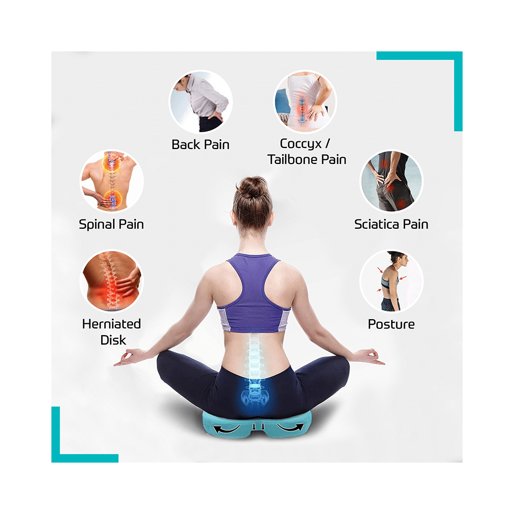 beatXP Coccyx Seat Cushion for Tailbone Pain Relief Blue - Image 3