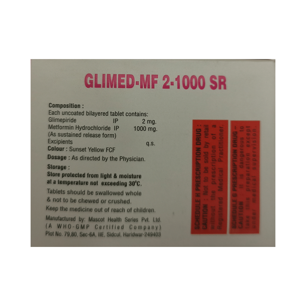 Glimed-MF 2/1000 SR Tablet - Image 2