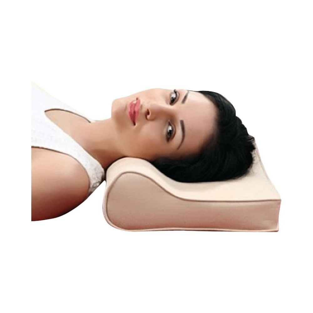 Medtrix Cervical Pillow Spondylosis Neck and Back Pain Support Universal Beige Premium - Image 1