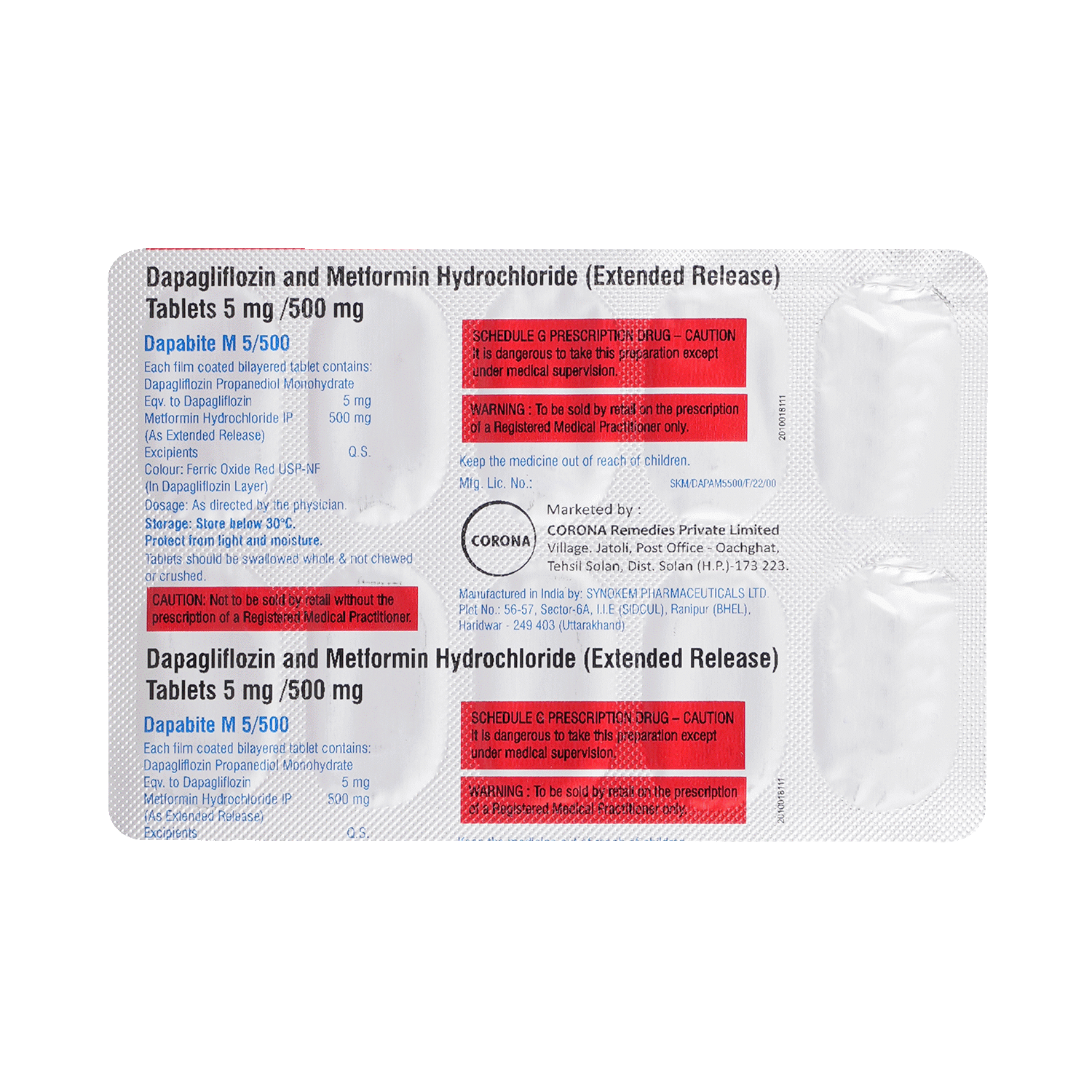 Dapabite M 5mg/500mg Tablet ER - Image 6