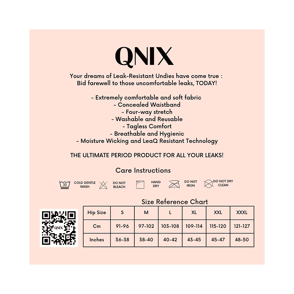 QNIX High Cut Period Underwear Large Black - Image 8