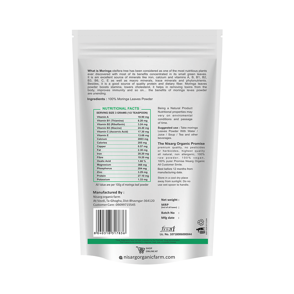 Nisarg Organic Farm Moringa Leaf Powder - Image 2