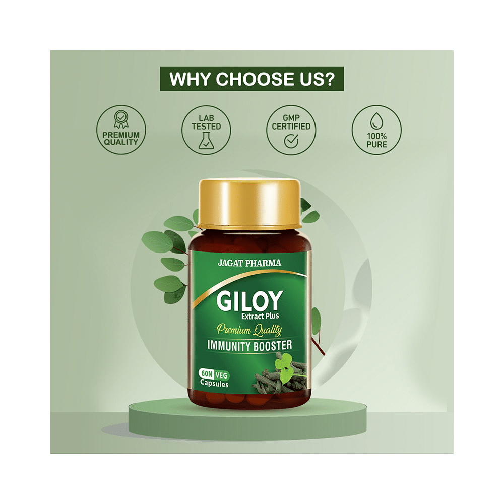Jagat Pharma Giloy Extract Plus Veg Capsule (60 Each) - Image 5