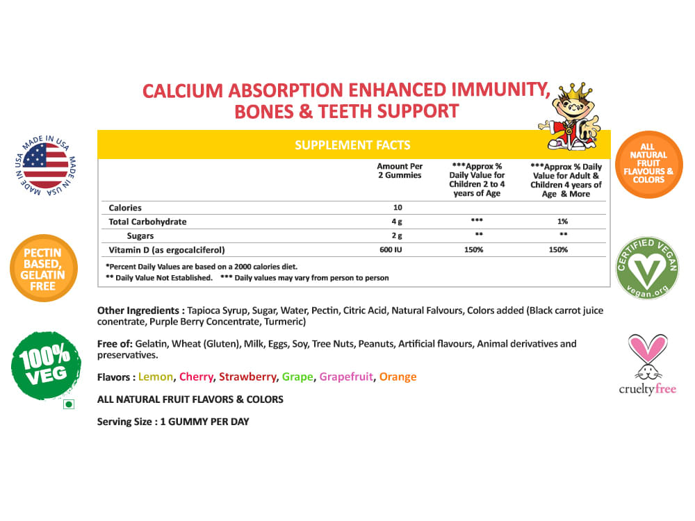 Gummiking Vitamin D gummies Good Source of Calcium Absorption Gummy - Image 3