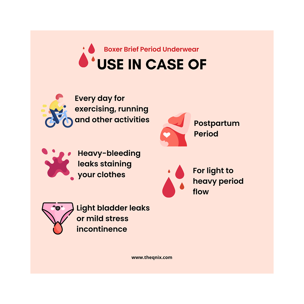 QNIX Boxer Brief Period Underwear XL Black - Image 2