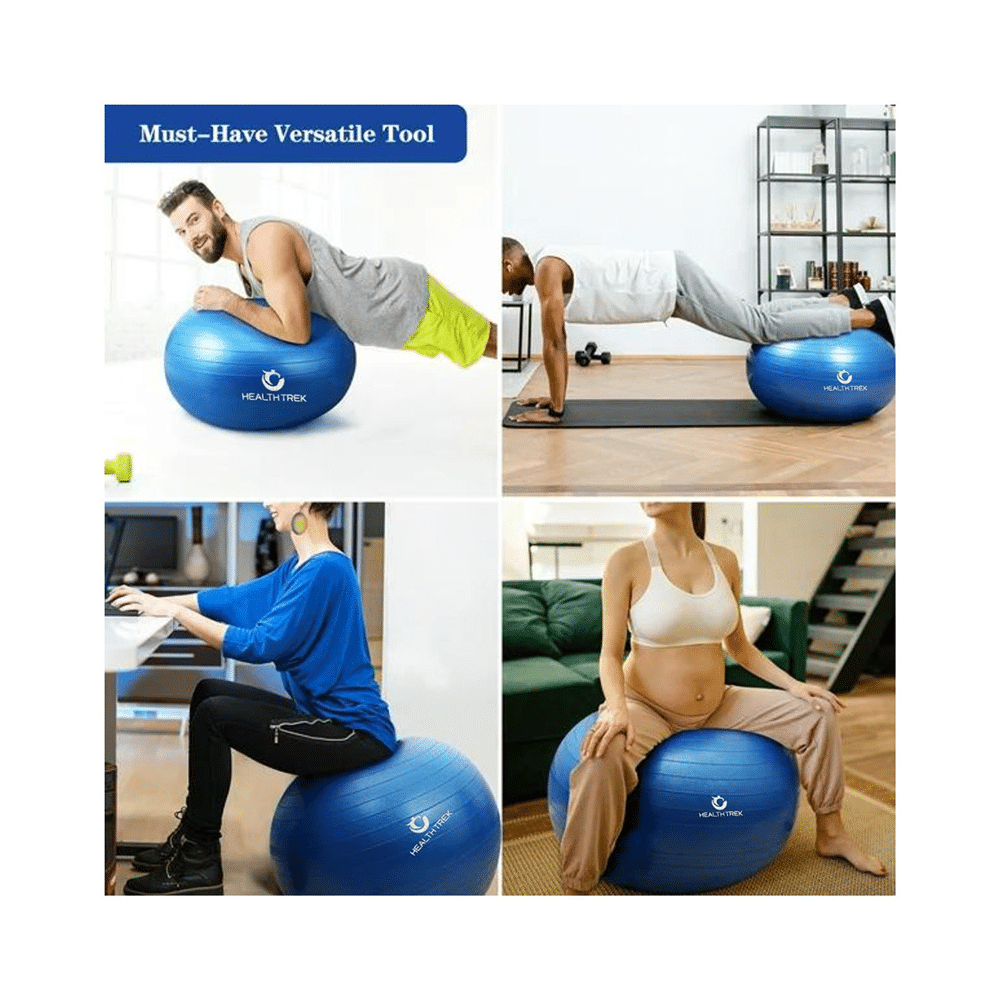 Healthtrek Anti Burst Gym/Yoga/Exercise/Swiss Ball 75cm Blue - Image 7