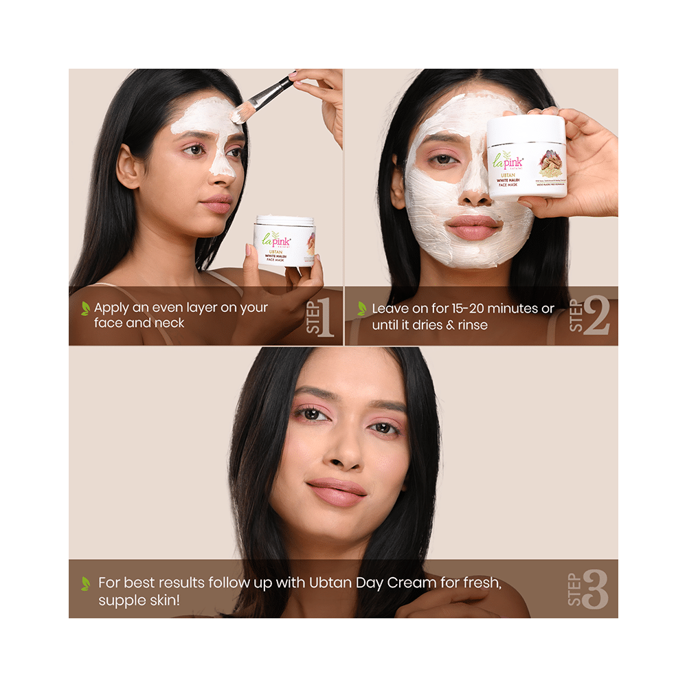 La Pink Ubtan White Haldi Night Face Mask - Image 4